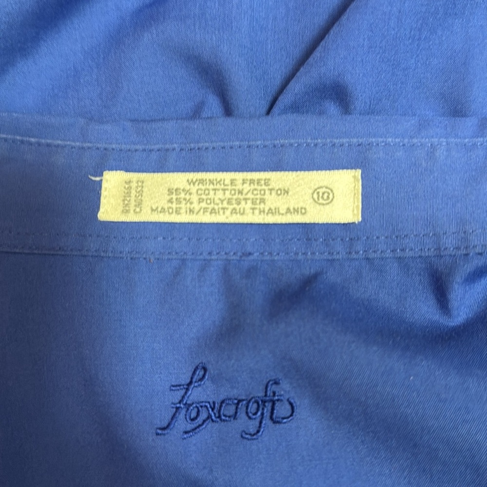 Women’s Foxcroft blue long sleeve button down dress shirt. Size 10 - Picture 7 of 14
